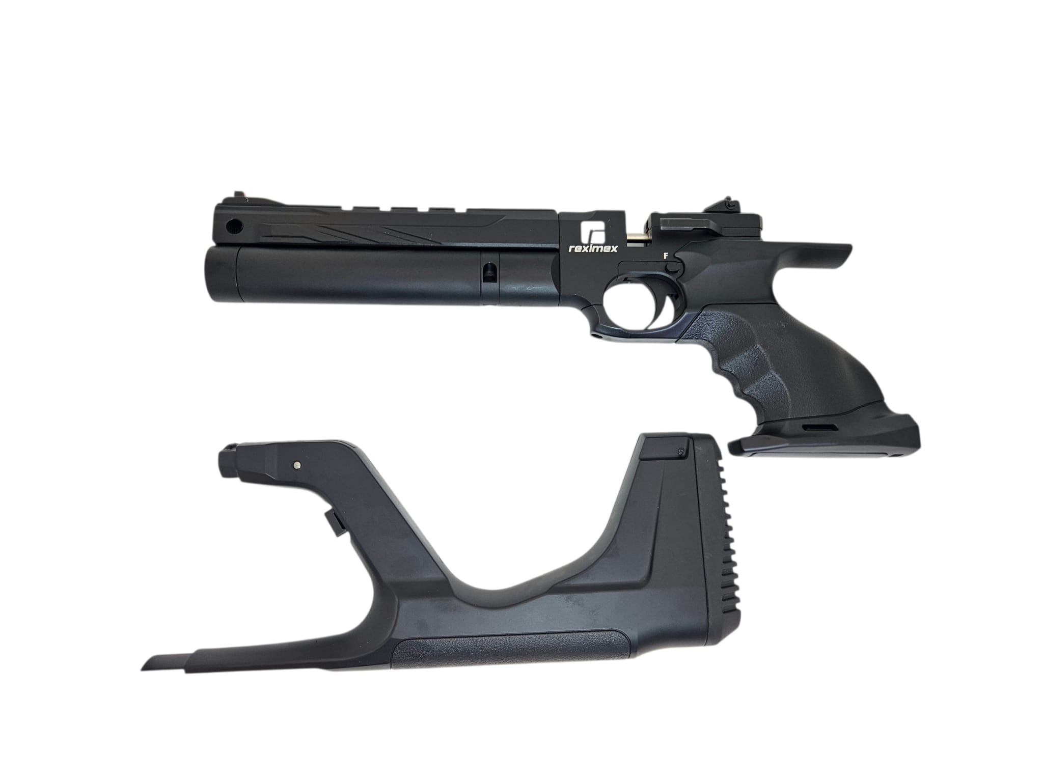 REXIMEX RP .22 PCP AIR PISTOL WITH CLIP-ON SHOULDER STOCK (Muzzle Velocity Less Than 2 Joule)