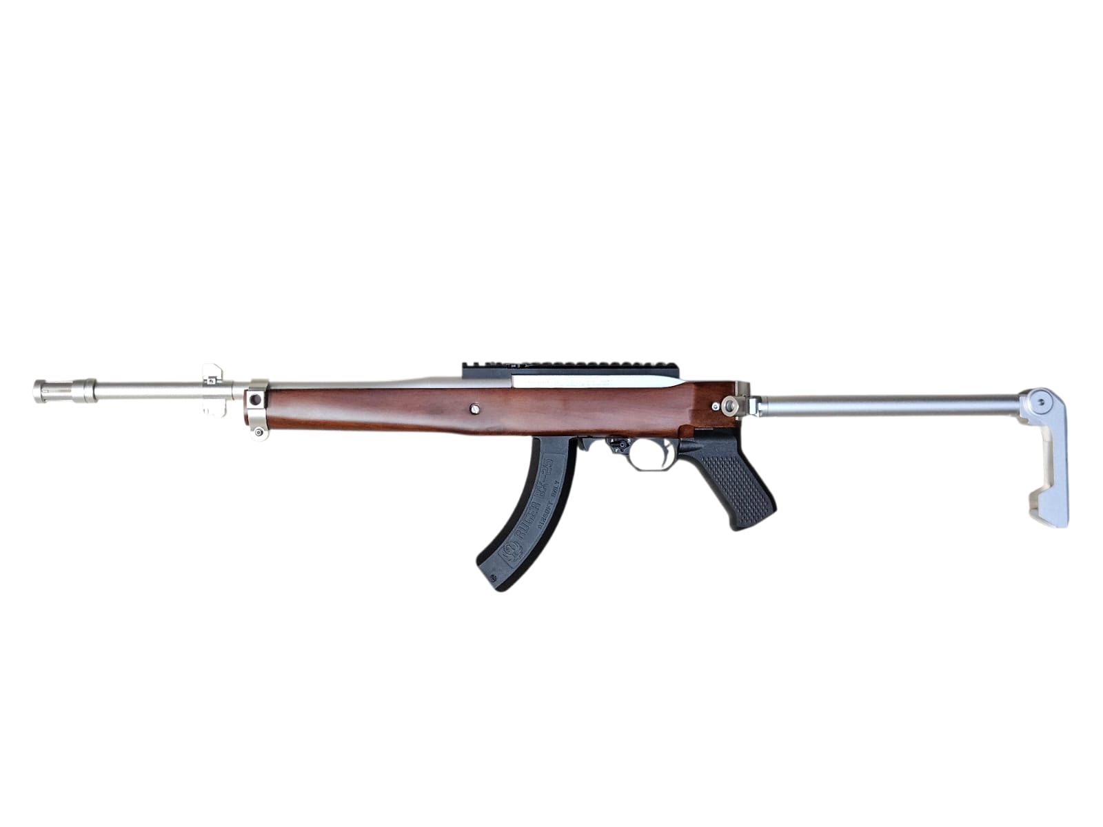SEAL Airsoft KC02 Ruger 10 22 B-TM Folding Stock Mini14 GBB Airsoft Rifle (Walnut Silver)