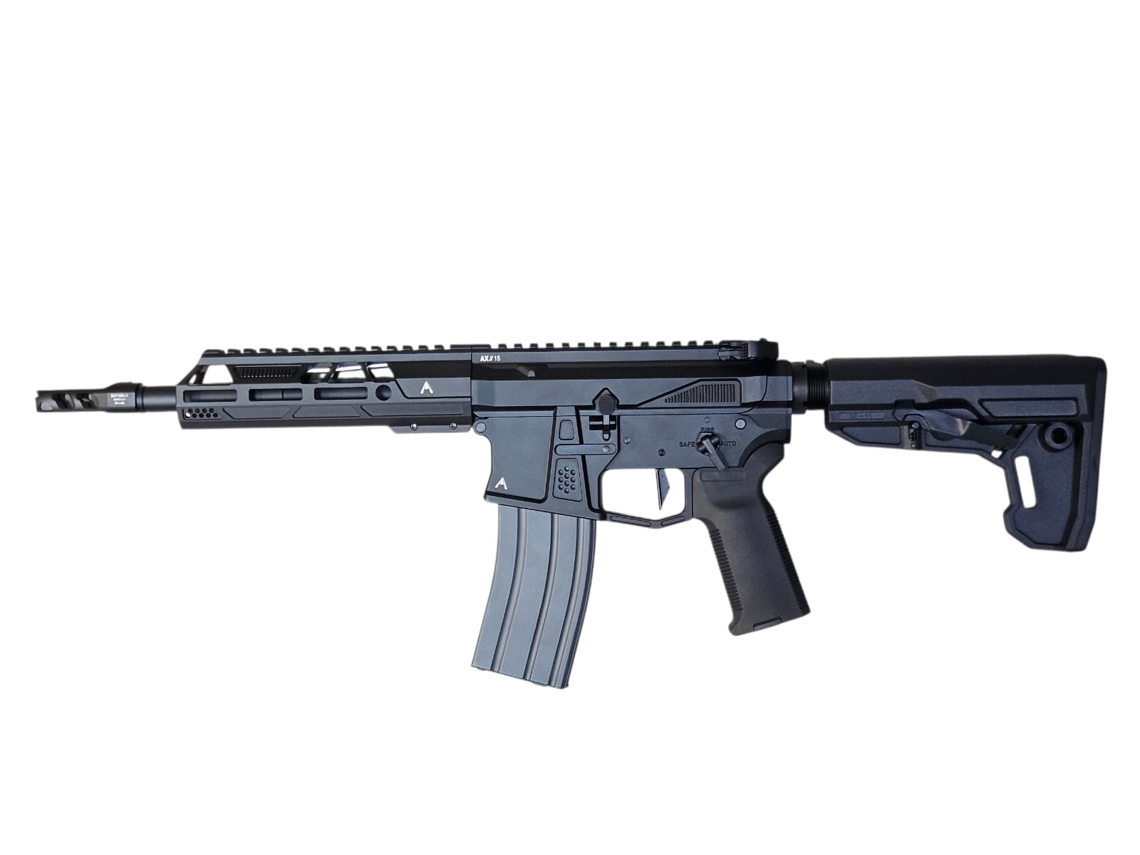 Double Eagle Aeroknox Licensed AX15 MWS GBB 8.5inch Airsoft Rifle (BK)