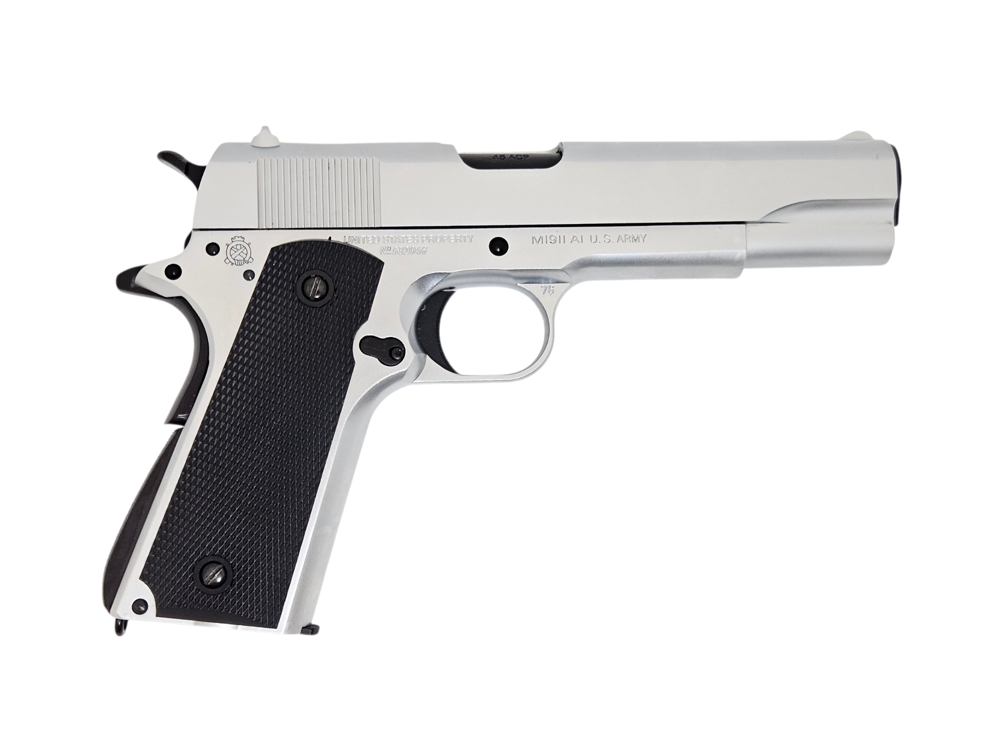 Army M1911A1 GBB Pistol Marking Version (R31, Silver) ARM-GBB-R31-WM-SV - Image 2