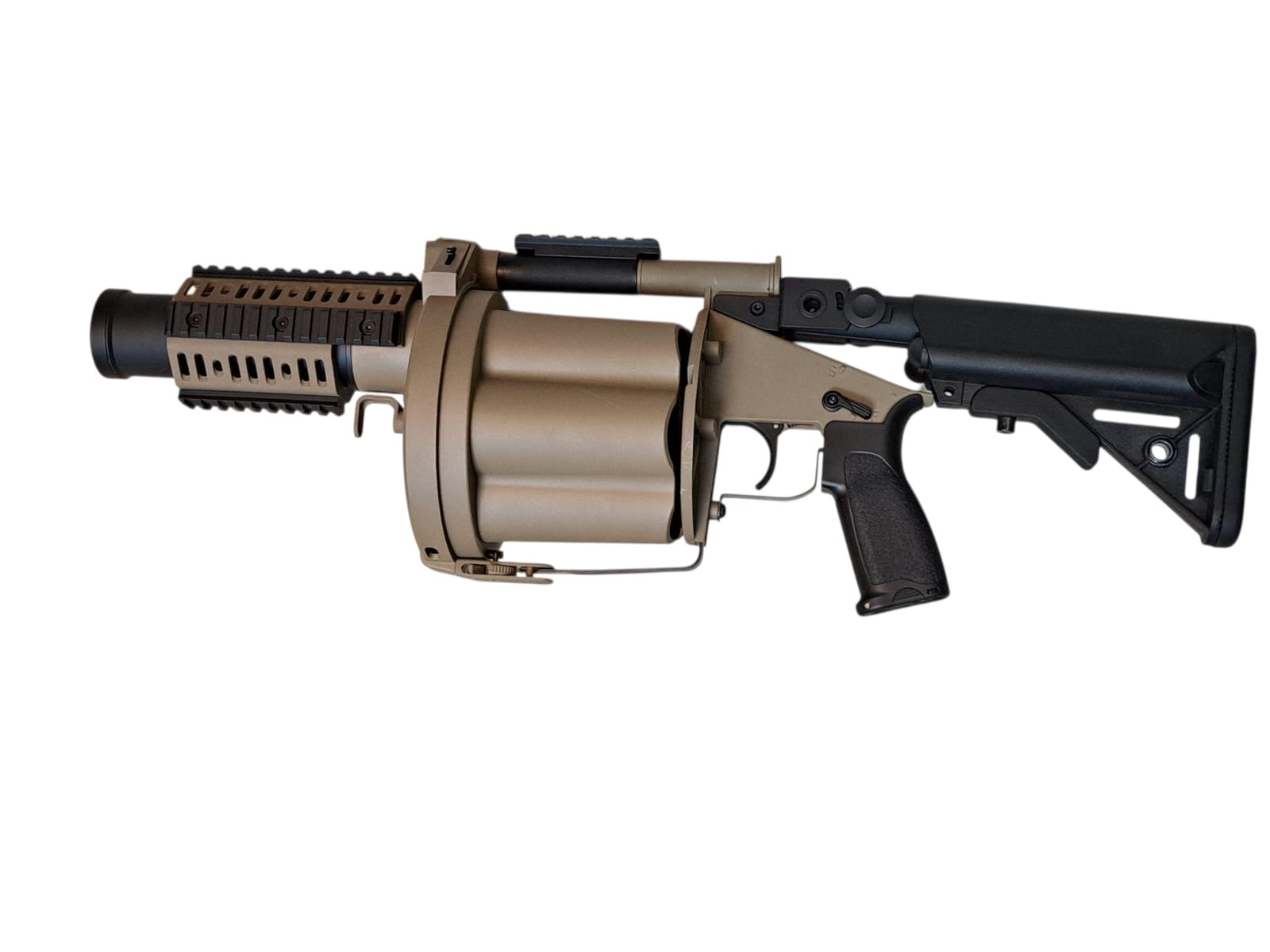 LDT MGL grenade launcher with Retractable Stock Tan