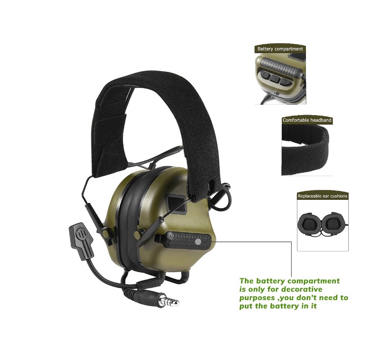 ARM NEXT F10 Tactical Headset Sound Pickup Anti Noise Green - Image 4
